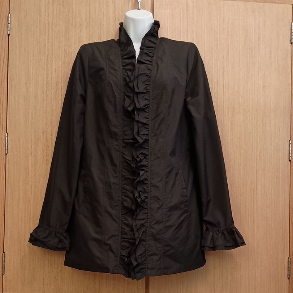 Dennis Basso SZ XS Black Full Zip Lightweight Jacket